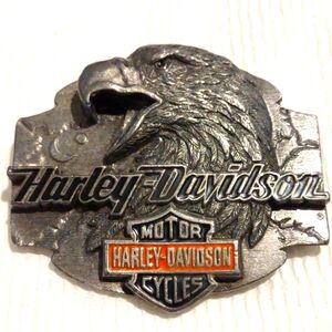 1 Pewter Harley Davidson Belt Buckle. Vintage. Circa 1992         3D Eagle Head